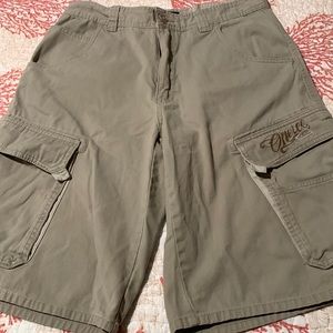 O’Neill Cargo Shorts Khakis Light Beige 6 pocket Velcro & Logo